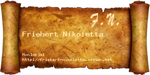 Friebert Nikoletta névjegykártya